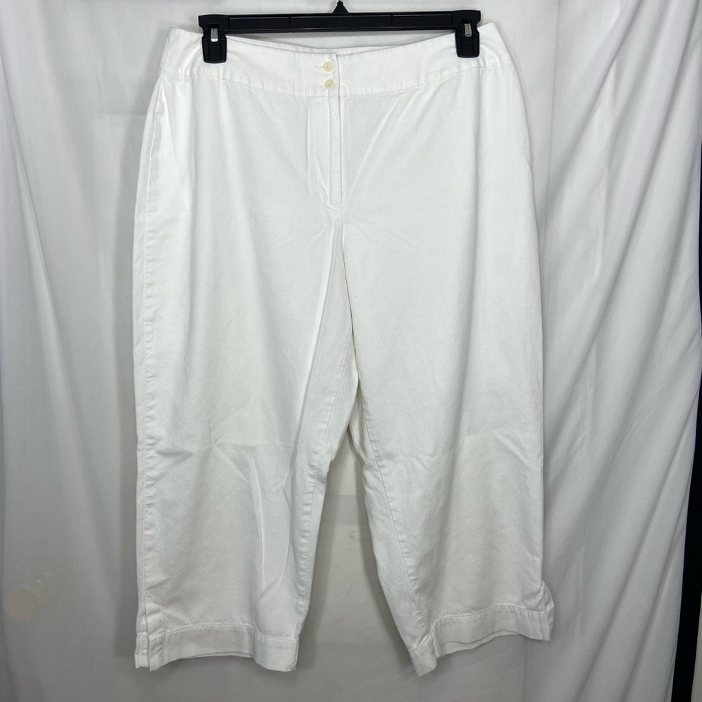 Liz Claiborne Lizsport women’s Audra white cotton stretch capri pants size‎ 16